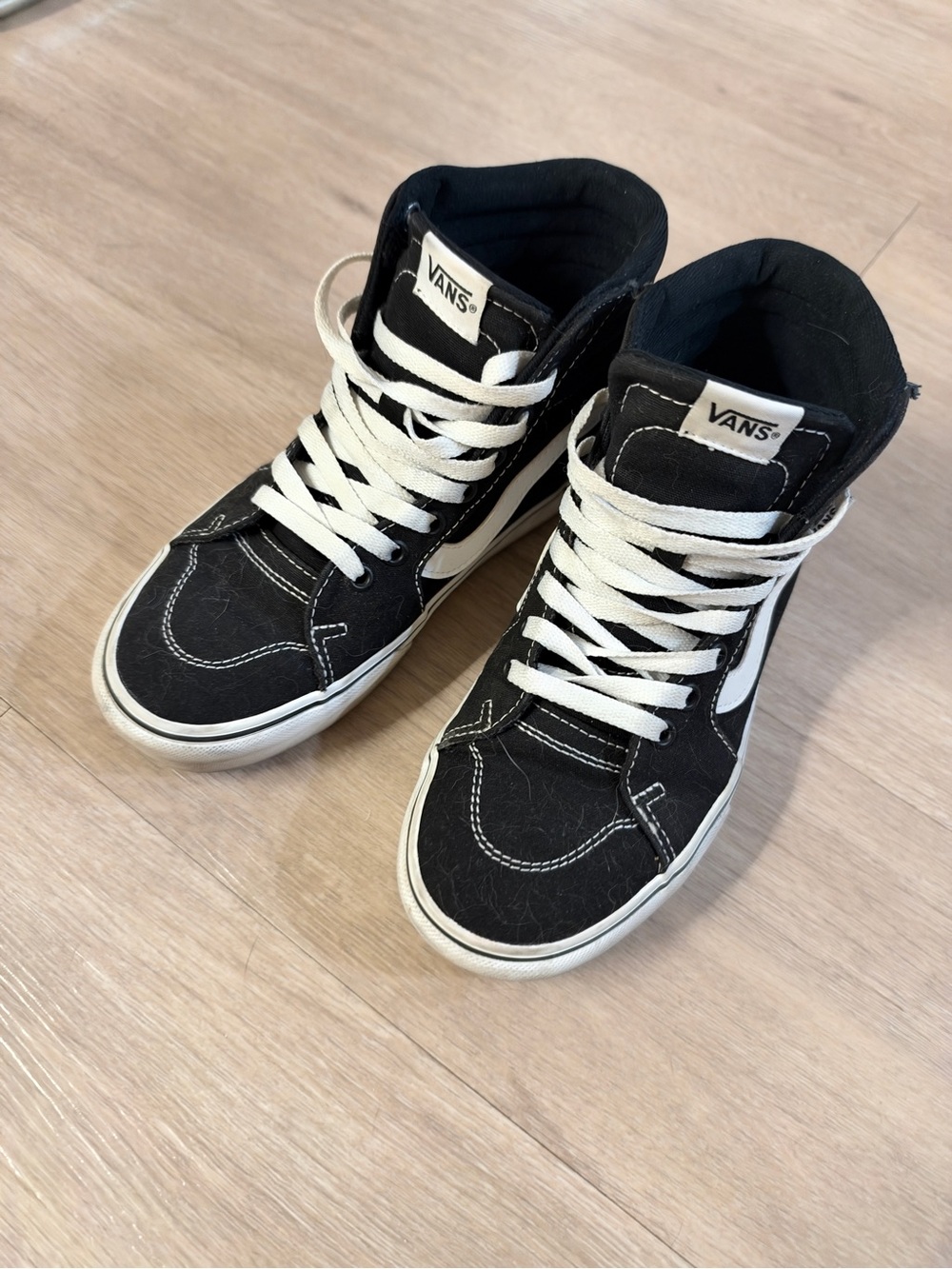 Vans Black and White Sk8-Hi High-Top Sneakers
